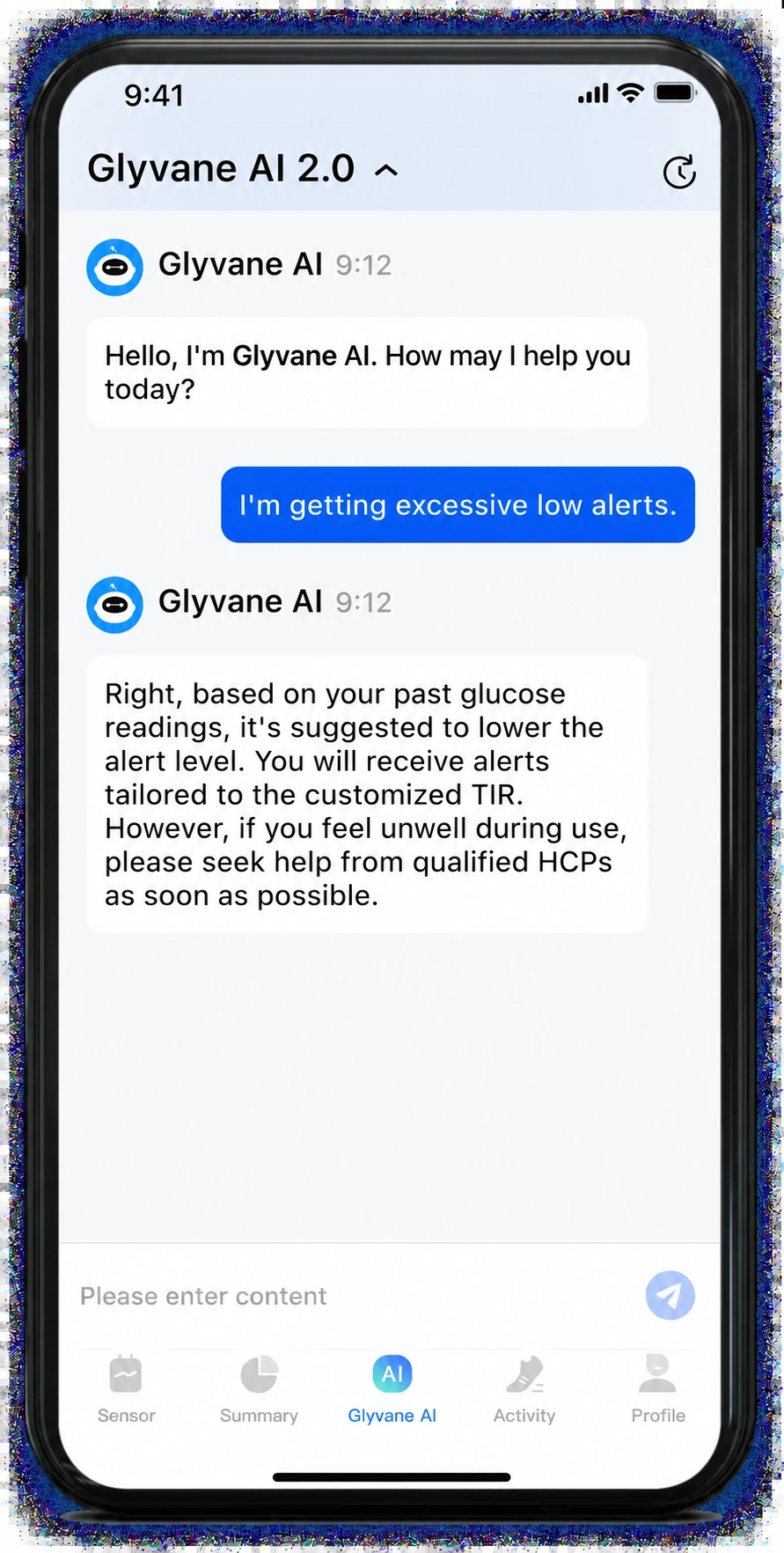 Écran de l’assistant rebrandé Glyvane